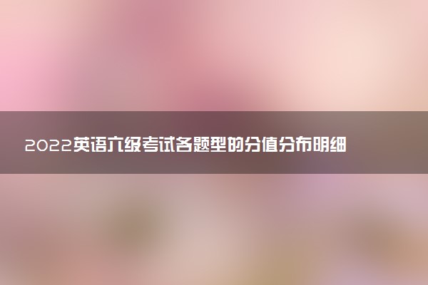 2022英語六級考試各題型的分值分布明細
