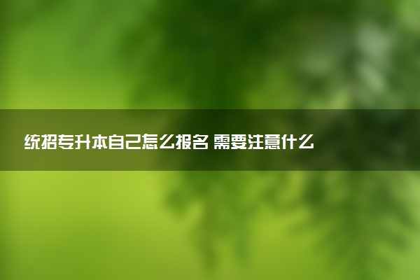 統(tǒng)招專升本自己怎么報名 需要注意什么