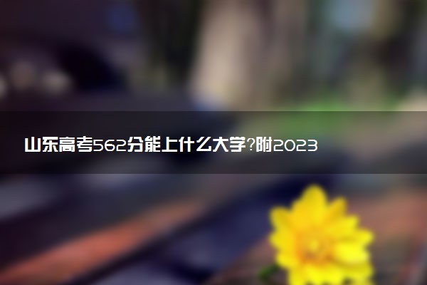 山東高考562分能上什么大學(xué)？附2023年可以報考的學(xué)校名單