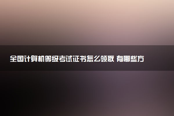 全國計算機等級考試證書怎么領(lǐng)取 有哪些方法
