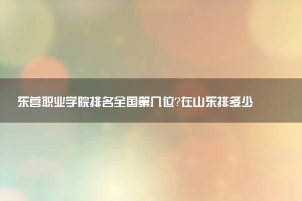东营职业学院排名全国第几位?在山东排多少名?