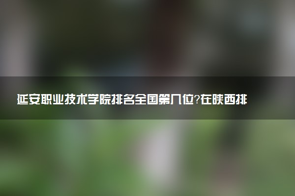 延安职业技术学院排名全国第几位?在陕西排多少名?