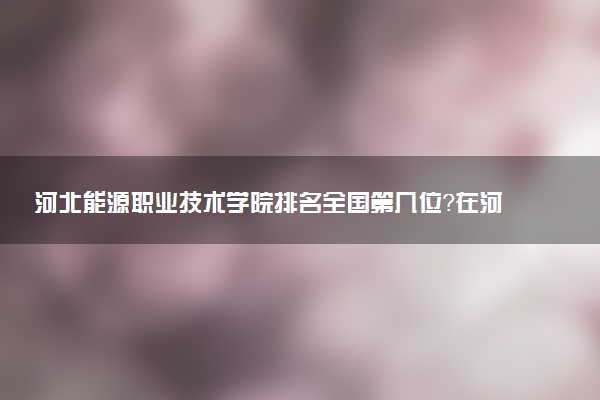 河北能源职业技术学院排名全国第几位?在河北排多少名?