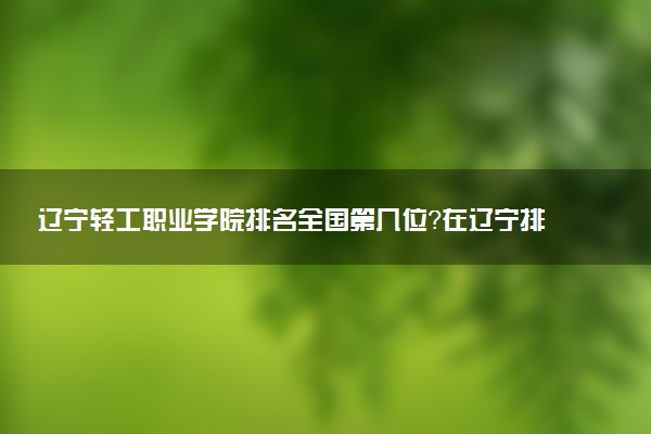 辽宁轻工职业学院排名全国第几位?在辽宁排多少名?