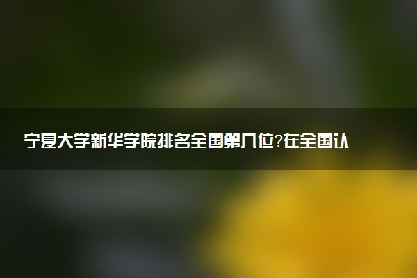 宁夏大学新华学院排名全国第几位?在全国认可度高吗?