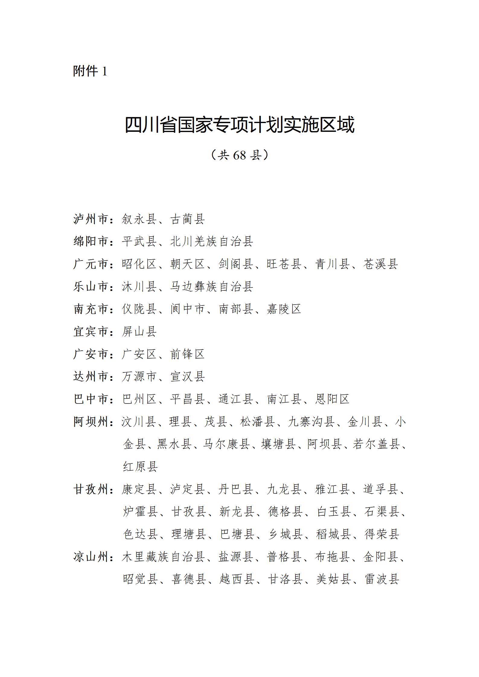 四川2022年國家專項計劃實施區(qū)域名單|2023參考