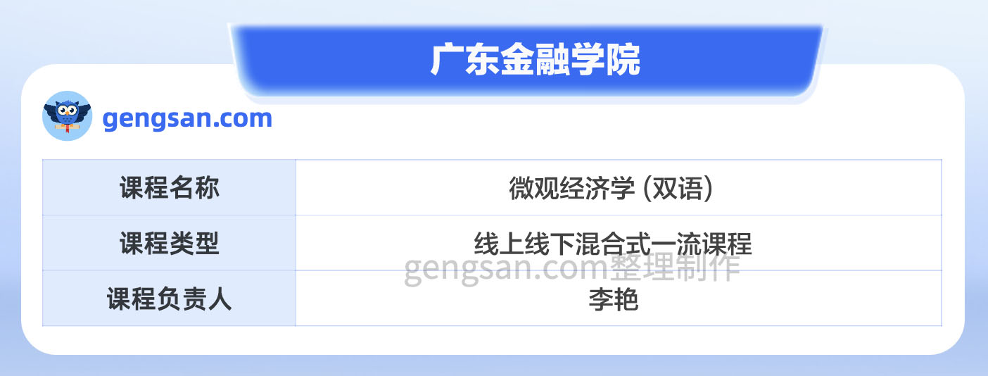 第二批国家级一流本科课程名单公布！广东金融学院微观经济学 (双语)课程入选